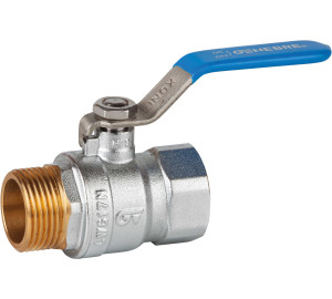 Ball valve M-F. Stainless steel handle manual control - blue
